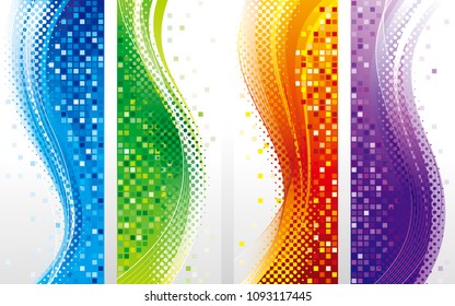 Abstract colored vertical design banners. Four abstract background.

