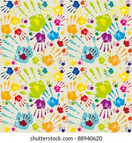 Abstract colored wallpaper with hands