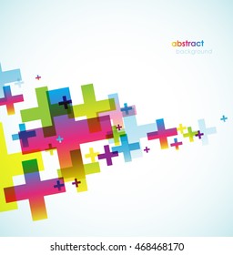 Abstract colored wallpaper with plus signs. 