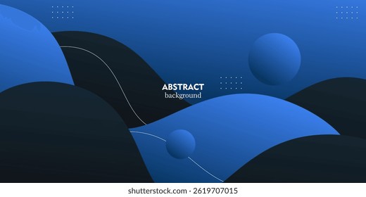 Abstract colored wave background with blue solid color in the background. Vector eps10
