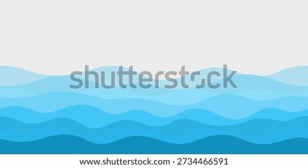 Abstract colored wave background with dynamic wave design seamless border. Vector illustration.