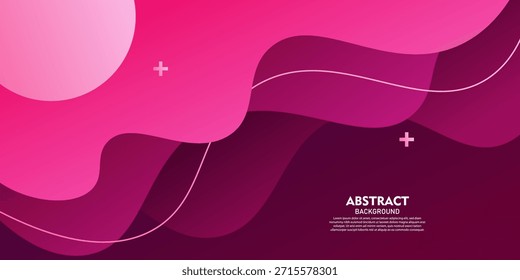 Fondo de onda de color Abstractas con diseño de concepto de onda púrpura y rosa. Vector EPS10.