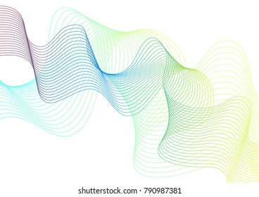 Abstract colored wave or curved line element for design. Vector illustration.