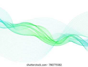 Abstract colored wave element for design. Stylized line art background. Vector illustration. Curved wavy line, smooth stripes