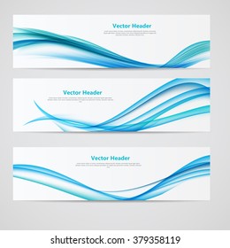 Abstract Colored Wave Header Background. Vector Illustration. EPS10