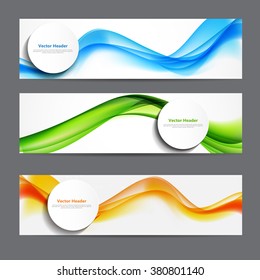 Abstract Colored Wave Header Background. Vector Illustration. EPS10