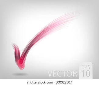 Abstract colored wave lines VECTOR. Check mark.