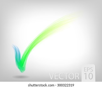 Abstract colored wave lines VECTOR. Check mark.