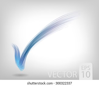 Abstract colored wave lines VECTOR. Check mark.