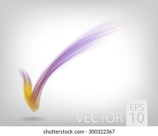 Abstract colored wave lines VECTOR. Check mark.