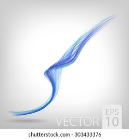 Abstract colored wave lines VECTOR. Fluid smoke like shape constructed from polygons.