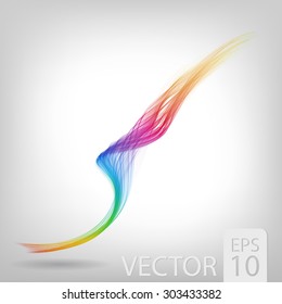 Abstract colored wave lines VECTOR. Fluid smoke like shape constructed from polygons.