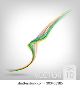 Abstract colored wave lines VECTOR. Fluid smoke like shape constructed from polygons.