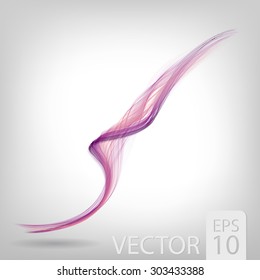 Abstract colored wave lines VECTOR. Fluid smoke like shape constructed from polygons.