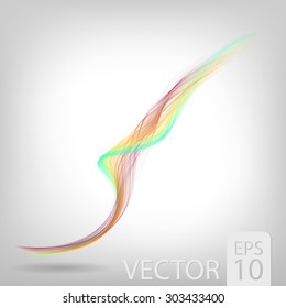 Abstract colored wave lines VECTOR. Fluid smoke like shape constructed from polygons.