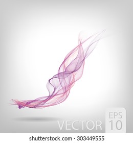 Abstract colored wave lines VECTOR. Fluid smoke like shape constructed from polygons.