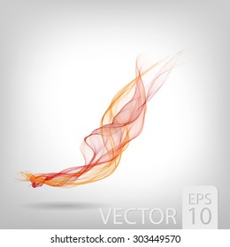 Abstract colored wave lines VECTOR. Fluid smoke like shape constructed from polygons.