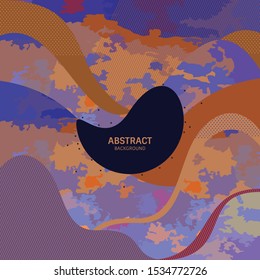 Abstract colored wave on grunge background
