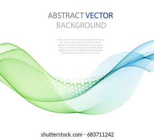 Abstract colored wave on a light background