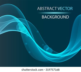 Abstract colored waves on a dark