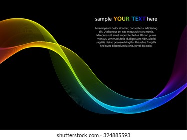 Abstract colored waves on a dark background