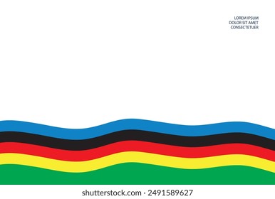 Abstract colored waves on a white background.