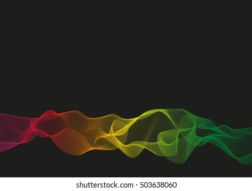 abstract colored wavy lines on a black background