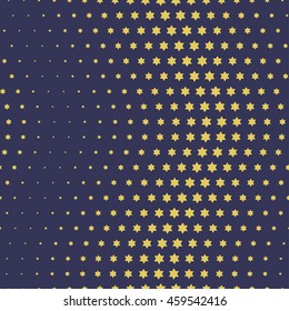 Abstract colored wavy pattern made of stars. Dotted seamless vector texture
