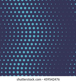 Abstract colored wavy pattern made of stars. Dotted seamless vector texture