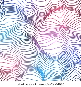 Abstract colored wavy striped background for your creativity