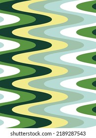 Resumen Tiras onduladas de color Sencillo patrón retro Aspecto psicodélico Líneas verticales Concepto colorido Perfecto para la impresión de tela de alamante o envolver papel Tono azul pastel amarillo verde