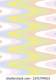 Abstract Colored Wavy Stripes Simple Retro Pattern Psychedelic Look Vertical Lines Colorful Concept Perfect for Allover Fabric Print or Wrapping Paper Soft Pastel Tones