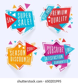 Abstract Coloredl Chat Labels Vector Design