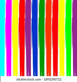 Abstract colorfu rainbowl paint brush and strokes vertical pattern background. colorful rainbow  paint brush and strokes with vertical lines pattern background. simple pattern with stripes background