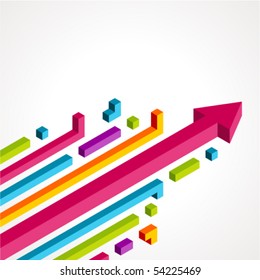 Abstract colorful 3d arrows vector background