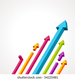 Abstract colorful 3d arrows vector background