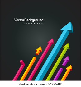 Abstract colorful 3d arrows vector background