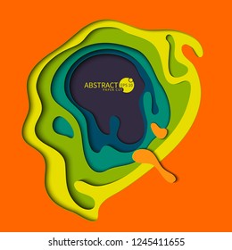Abstract colorful 3D background. Cut shapes from paper. Layout for flyer flyers or invitations. Vector illustration.
