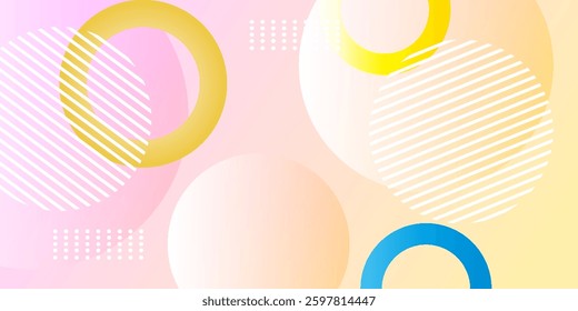 Abstract colorful 3D background overlapping on bright space with circle line effect. Modern graphic design element line style concept for web banner, presentation, business, flyer, brochure, cover