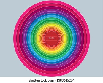 Abstract colorful 3D circle background with shadow and place for your text.