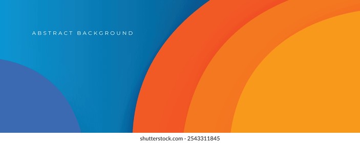 Abstract colorful 3D circle background papercut style design for website and headline text 