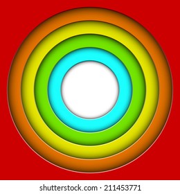 Resumen de color de los círculos 3D de color de fondo vectorial con espacio de copia.
