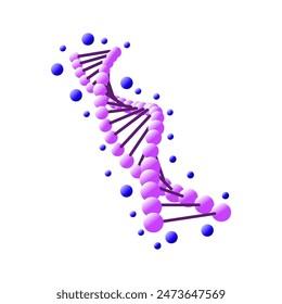 Abstract colorful 3d dna molecule vector