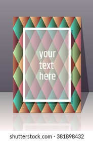 Abstract colorful 3d effect A4 dimensions card. Creative title page background. Minimalistic backdrop. Can be used as cover, brochure, report or flyer design template.