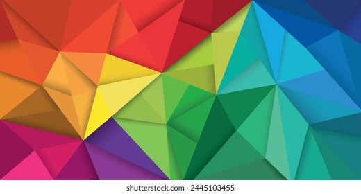 Abstract colorful 3d effects triangular shapes background