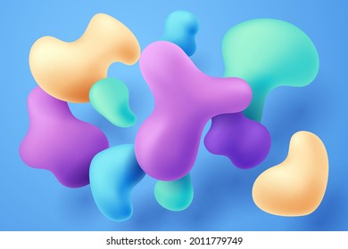 Abstract colorful 3d fluid shape, background and banner, vector EPS10.
