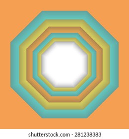 Abstract colorful 3d frame, design geometric illusion octagon background