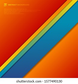 Abstract colorful 3D geometric diagonal lines background with space for your text. Vector illustration