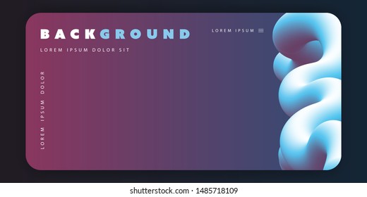 Abstract Colorful 3D Geometric Pattern Background Template, Gradient Shapes Composition, Futuristic Poster or Landing Page Design with Colorful Three Dimensional Spiral Shape - Vector Illustration
