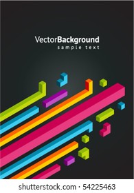 Abstract colorful 3d lines vector background
